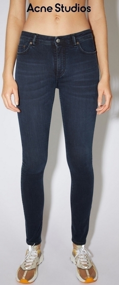 Acne Studios Skinny Fit Dark Wash Stretch Jeans 26 blue/black Midrise - Picture 1 of 8